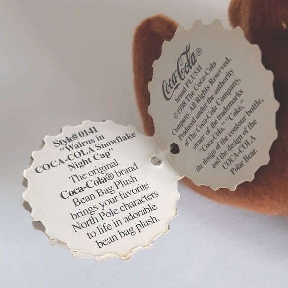 2 Coca-Cola bean bag plush animals - reindeer and walrus - Picture 11 of 14